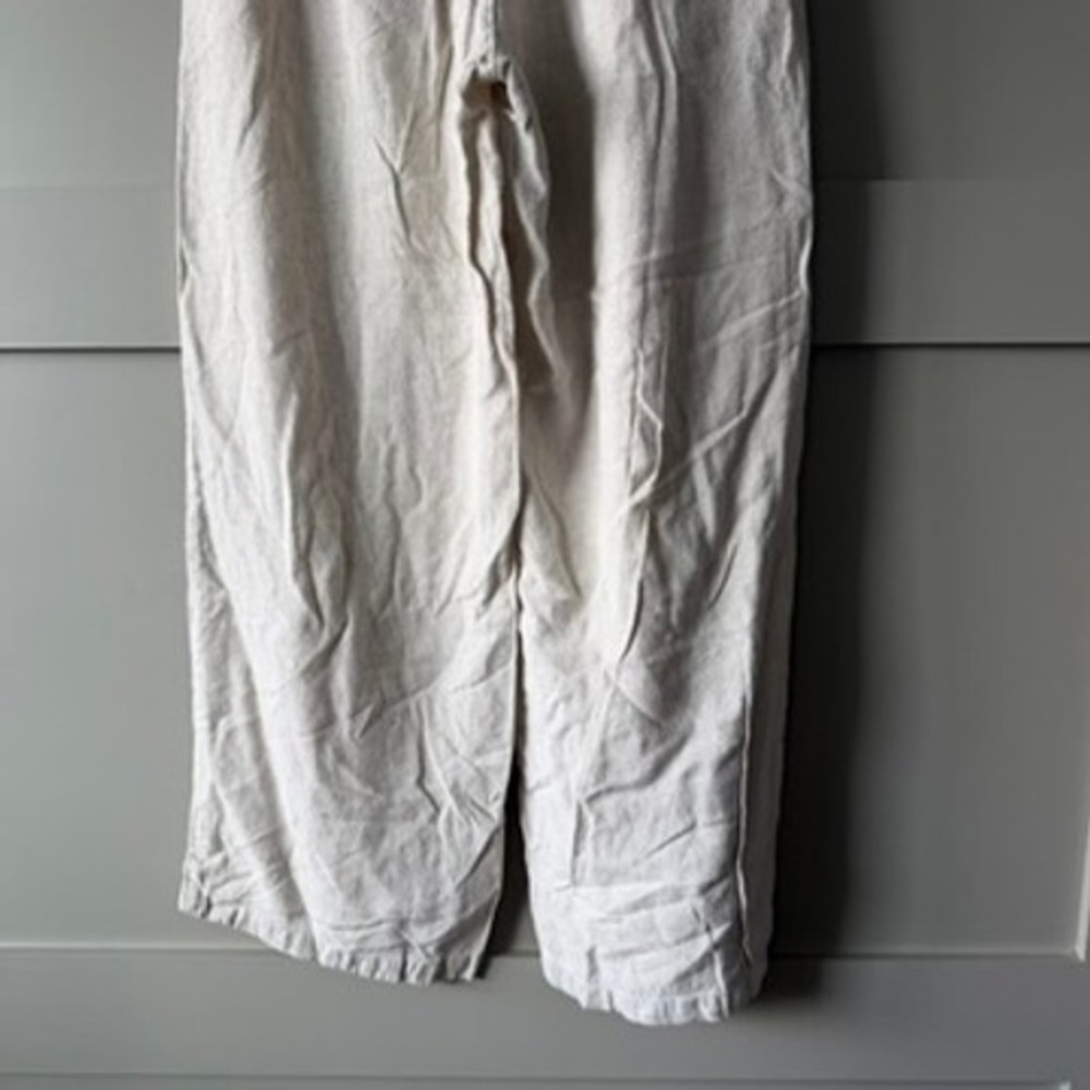 Old Navy Linen Blend Wide Leg Pants Womens XS Beige High Rise Pull On Flax - Picture 7 of 13
